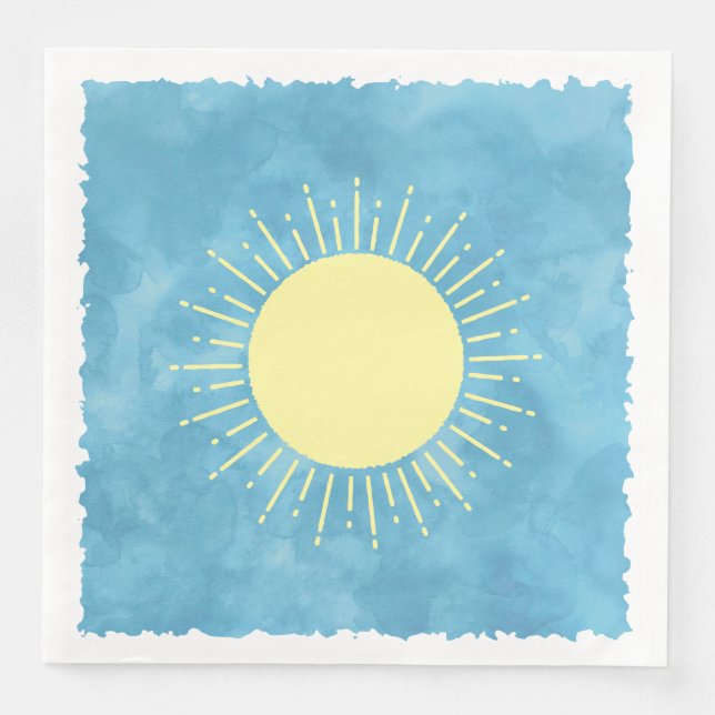 Serviette En Papier Baby shower d'aquarelle Sunshine Arrière - plan pe (Devant)
