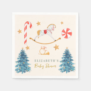 Serviette En Papier Baby shower d'ardoise de Noël