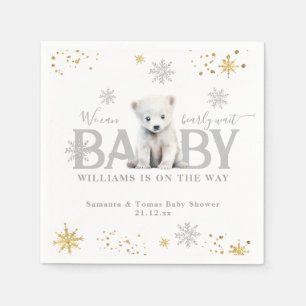 Serviette En Papier Baby shower d'attente moderne d'hiver Bienvenue