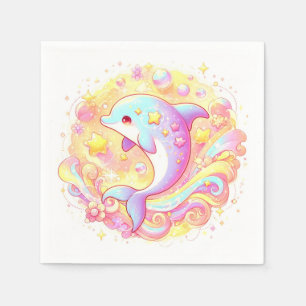 Serviette En Papier Baby shower Dauphin Imaginaire doux