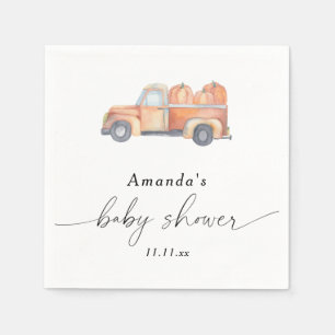 Serviette En Papier Baby shower d'automne citrouille de camion