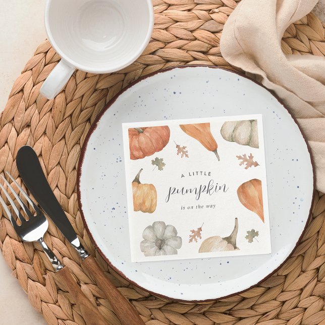 Serviette En Papier Baby shower d'automne Citrouille rustique (Créateur téléchargé)