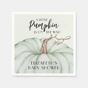 Serviette En Papier Baby shower d'automne Citrouille vert
