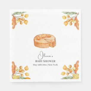 Serviette En Papier Baby shower d'automne de Citrouille à tarte rustiq