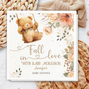 Serviette En Papier Baby shower d'automne de l'ours en peluche chute e