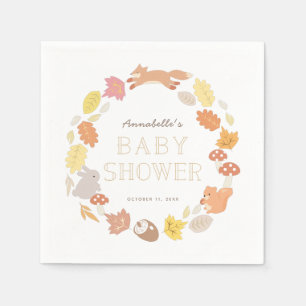 Serviette En Papier Baby shower d'automne des animaux des bois