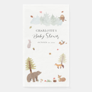 Serviette En Papier Baby shower d'automne des animaux des bois