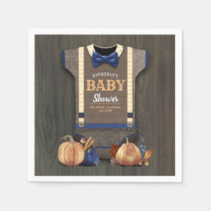 Serviette En Papier Baby shower d'automne des Citrouilles Bleus de la 