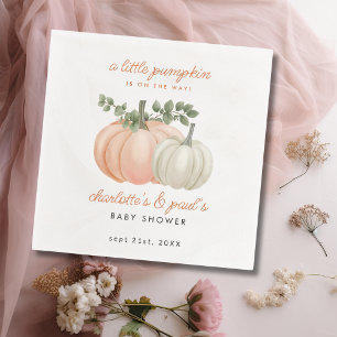 Serviette En Papier Baby shower d'automne neutre pour le petit Citroui
