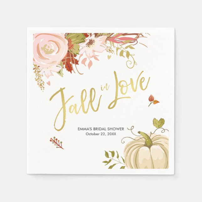 Serviette En Papier Baby shower d'automne nuptiale de Naples automne d (Devant)