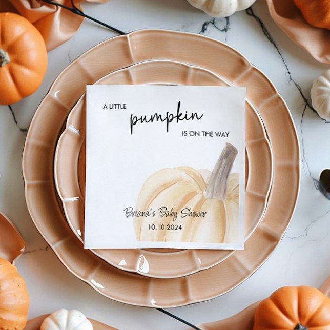 Serviette En Papier Baby shower d'automne Petite douche Citrouille (Créateur téléchargé)