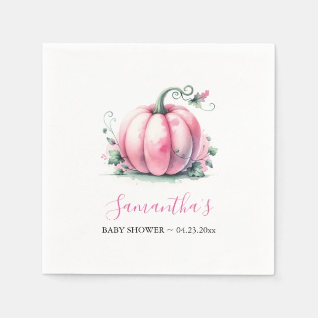 Serviette En Papier Baby shower d'automne thème personnalisé (Devant)