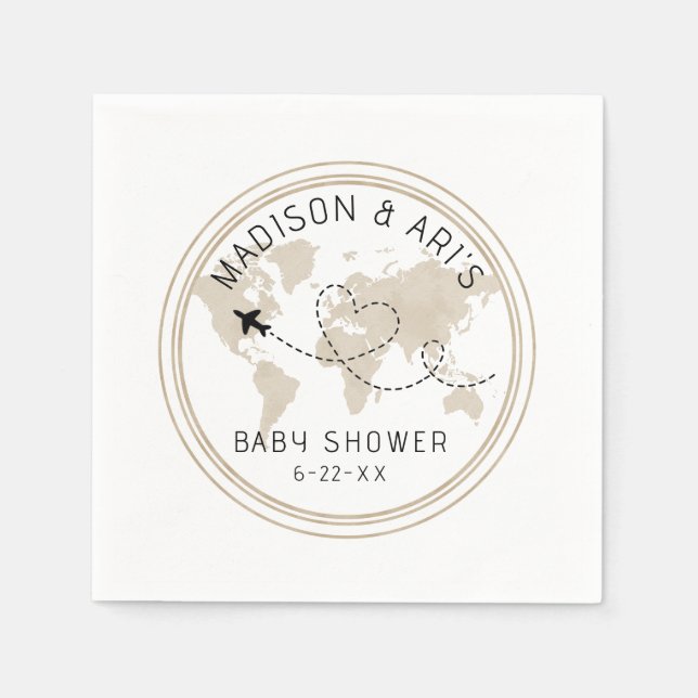 Serviette En Papier Baby shower d'aventure Voyage serviettes (Devant)