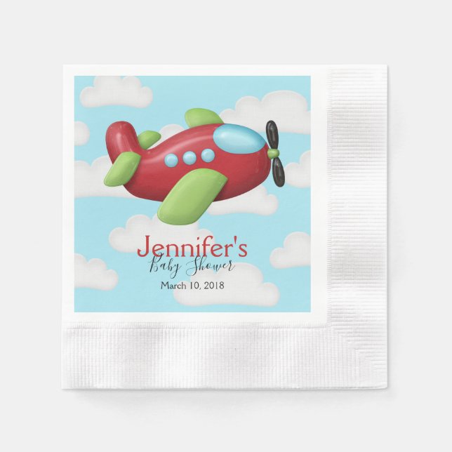 Serviette En Papier Baby shower d'avion serviettes (Devant)