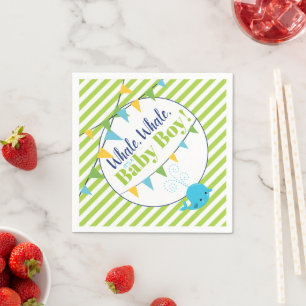 Serviette En Papier Baby shower de baleines C'est un petit citron vert