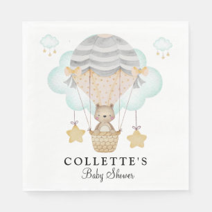 Serviette En Papier Baby shower de ballon à air chaud de l'ours