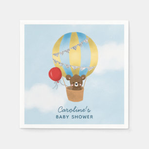 Serviette En Papier Baby shower de ballons Blue Hot Air