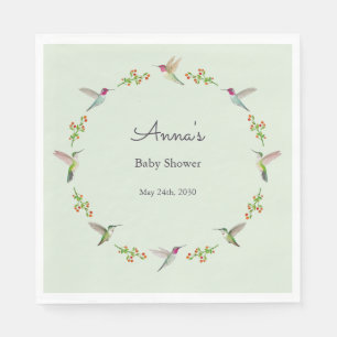 Serviette En Papier Baby Shower de bébé Colibris d'Anna