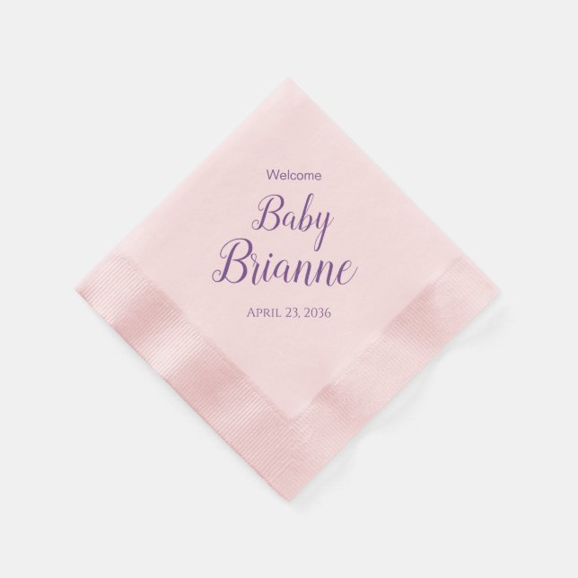 Serviette En Papier Baby shower de bienvenue serviettes personnalisées (Coin)