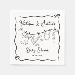 Serviette En Papier Baby shower de bienvenue Whimsical