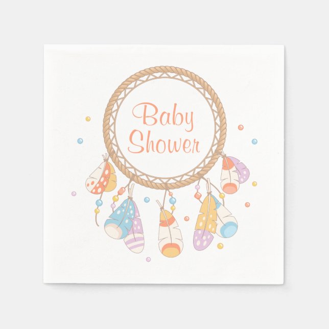 Serviette En Papier Baby shower de Boho Tribal Dreamcatcher (Devant)