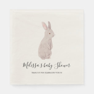 Serviette En Papier Baby shower de bois Chic Rabbit Personnalisé