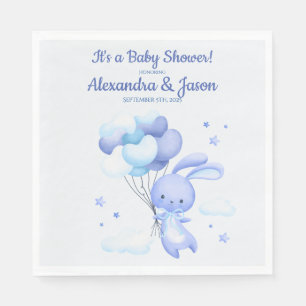 Serviette En Papier Baby shower de bois lapin lapin personnalisé