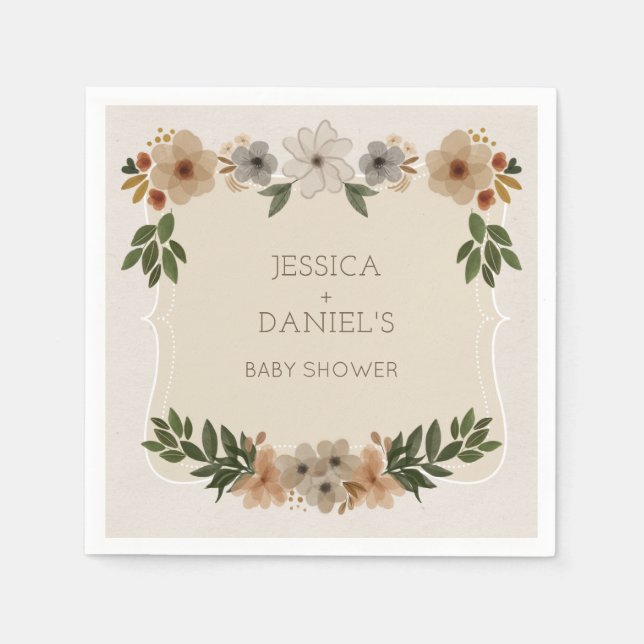 Serviette En Papier Baby shower de bois moderne Cocktail Napkin (Devant)