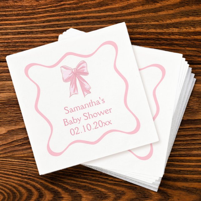 Serviette En Papier Baby shower de boule rose (Créateur téléchargé)
