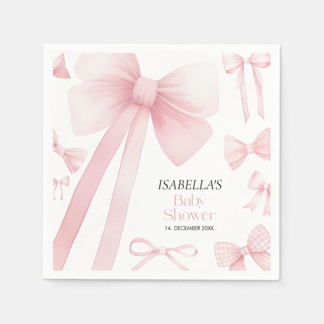 Serviette En Papier Baby shower de boule rose (Devant)