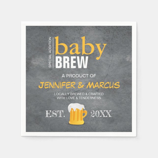 Serviette En Papier Baby shower de bouteille de bière brassée pour béb (Devant)