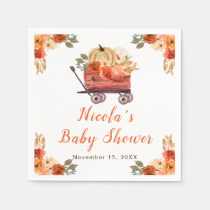 Serviette En Papier Baby shower de camion Citrouille Floral