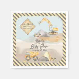 Serviette En Papier Baby shower de camion de construction