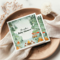 Baby shower de camping aquarelle