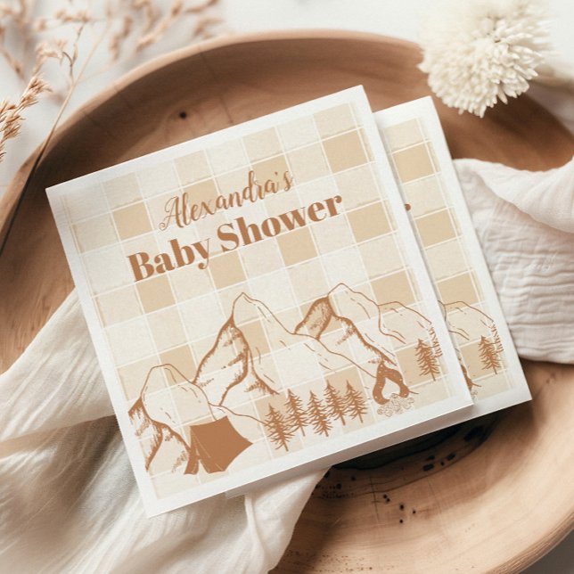 Serviette En Papier Baby shower de camping neutre (Créateur téléchargé)