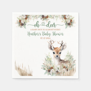 Serviette En Papier Baby shower de cerfs de bois