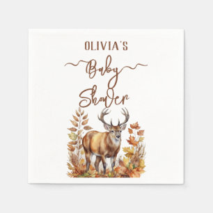 Serviette En Papier Baby shower de cerfs de bois d'automne