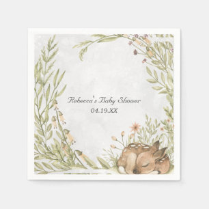 Serviette En Papier Baby shower de cerfs de bois personnalisé