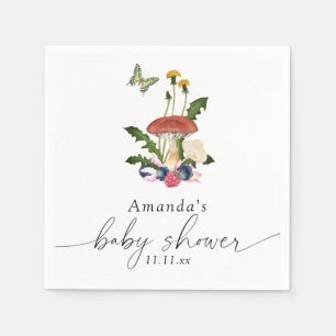 Serviette En Papier Baby shower de champignons