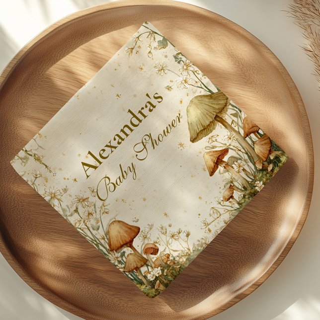 Serviette En Papier Baby shower de champignons de bois enchanté (Créateur téléchargé)