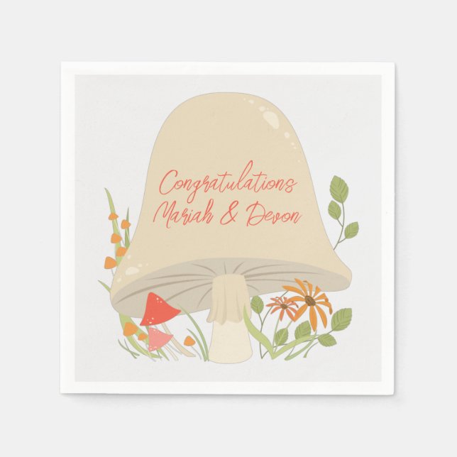 Serviette En Papier Baby shower de champignons des bois (Devant)