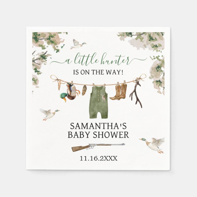 Serviette En Papier Baby shower de chasse au canard (Devant)