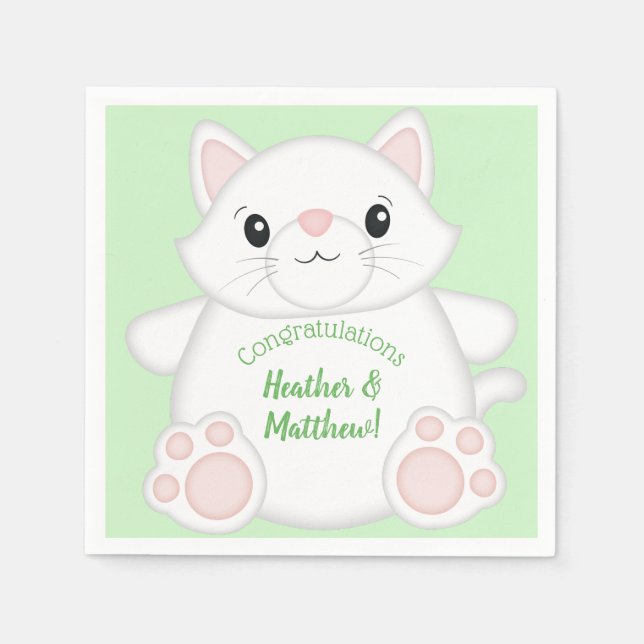 Serviette En Papier Baby shower de chat Kitty (Devant)
