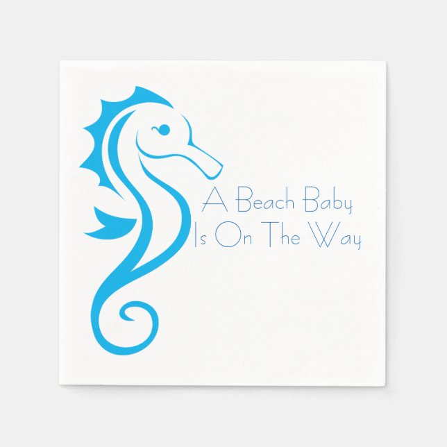 Serviette En Papier Baby shower de cheval de mer Napkin (garçon) (Devant)