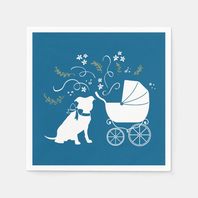 Serviette En Papier Baby shower de chien taureau Pit (Devant)