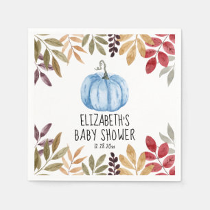 Serviette En Papier Baby shower de chute Citrouille bleu Naples
