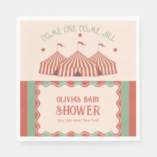 Serviette En Papier Baby shower de cirque Vintage rétro