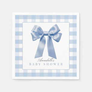 Serviette En Papier Baby shower de coquette Blue Bow Ruban Boy