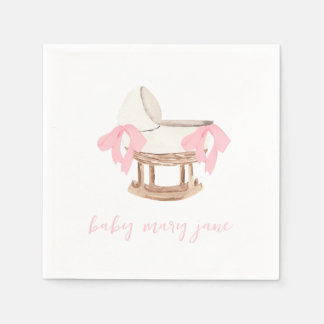Serviette En Papier Baby shower de cordes rose personnalisé