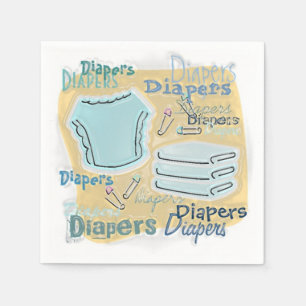 Serviette En Papier Baby shower de couches-culottes